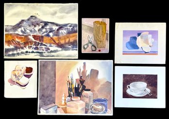 6 Original Julia Jordon Still Life Paintings Including Carton II