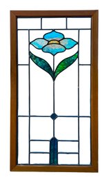 Stained Glass Panel With Hanging Chain