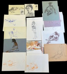 Huge Lot Of Amazing Julia Jordan Figure Drawings And Paintings