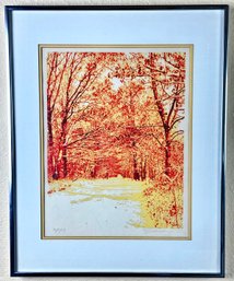 Signed Ltd. Edition Print Of A Sepia Forest
