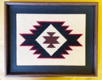 Framed Native American Style Needlepoint Art By Ann Modahl