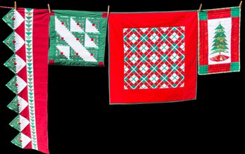 4 Green And Red Christmas Themed Quilts By Ann Modahl