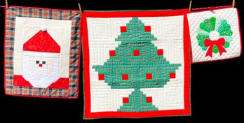 3 Christmas Themed Quilt Art Pieces By Ann Modahl