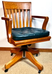 Vintage WH Gunlocke Craftsman Style Rolling Office Chair