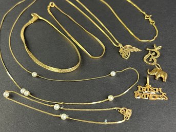 14k Gold Bracelets, Necklace, And Charms
