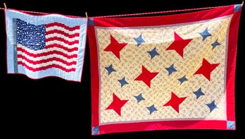 2 American Themed Quilts By Artist Ann Modahl