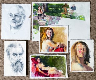 Assortment Of Original Julia Jordan Paintings And Drawings