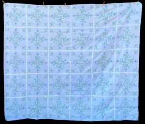 Vintage Cross Stitch Patchwork Piece (coverlet?  Tablecloth?  Quilt Top?)