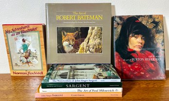 Art Books On Norman Rockwell, John Singer Sargent, Burton Silverman, Robert Bateman, And Paul Milosevich