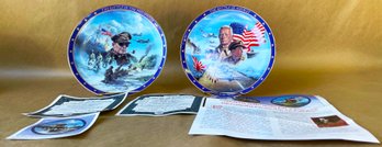 Two 'The Bradford Exchange' Collectors Plates. The Battle Of Midway And The Battle Of The Philippines
