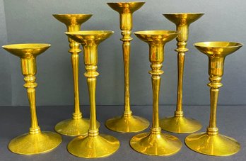 7 Brass Candle Holders