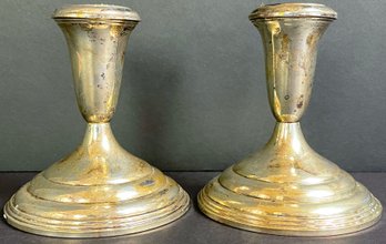 Pair Of Reed & Barton Weighted Sterling Silver Candle Holders