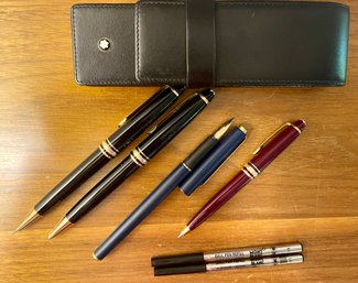 3 Montblanc Writing Pieces Including 2 Meisterstuck Ballpoints, A Fountain Pen, &  Meistuck Mechanical Pencil