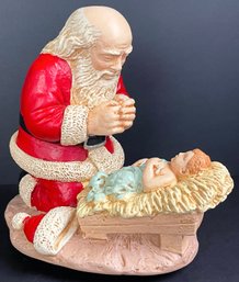 Vintage Kneeling Musical Santa Claus & Jesus - Rudolph Vargas Reproduction