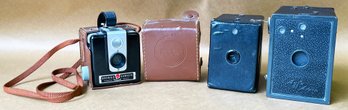 3 Vintage Box Cameras Agfa Ansco, Browning, And Unidentified
