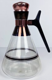 Mid Century Atomic Copper & Glass Coffee Pot Carafe
