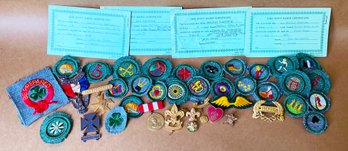 Assortment Of Vintage Girl Scout Pins And Patches