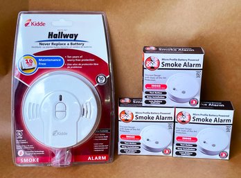 4 New Factory Sealed  Smoke Alarms