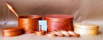 Stunning Maple Bent Wood Containers With Copper Tacks From Orleans Carpenters