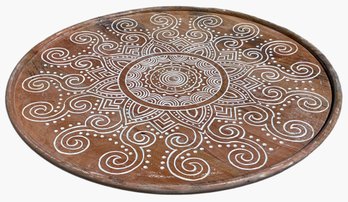 Carved Wood Mandala Lazy Susan