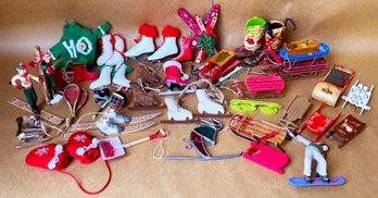 Assorted Christmas Tree Ornaments With Winter Sports Them
