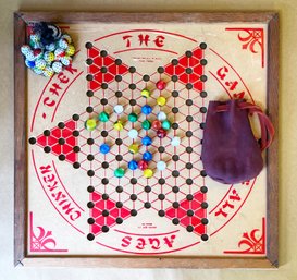 Chinese Checkers Board With Marbles