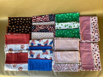 8 Sets Of Handmade Cotton Pillow Cases, Holiday Themed