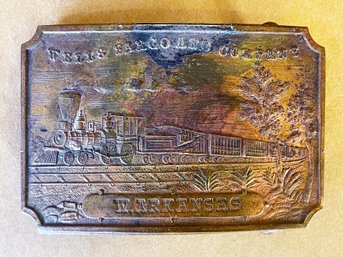Vintage Belt Buckle With Wells Fargo Train