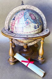 Brand New OLDE WORLD GLOBES World Globe In Rotating Display Case, Made In Italy