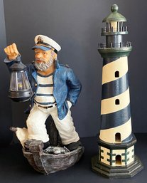 Nautical Sailor & Lighthouse Statues