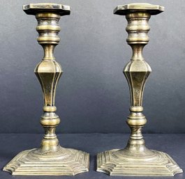Pair Of Antique Hamilton Weighted Sterling Candlesticks