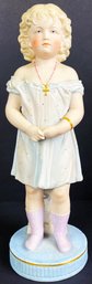 Antique 1880 German Bisque Serene Girl Porcelain Figurine