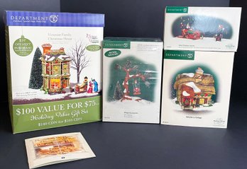 Dicken's Village Lot - Hollyberry Cottage, Victorian Family Christmas House, Village Accessories & More!