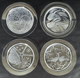 4 Vintage Lalique France Annual Plates