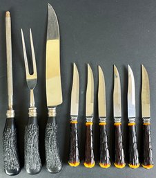 Vintage Carving Set & Steak Knives