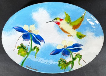 Original Copper Enamel Decorative Plate By Rabianim