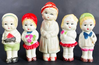 5 Adorable Vintage Bisque Dolls