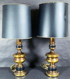 2 Heavy Vintage Table Lamps, Appear To Be Brass