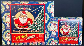 Hi-ho Santa Teapot & Matching Salt & Pepper Shakers  By Shiny Brite