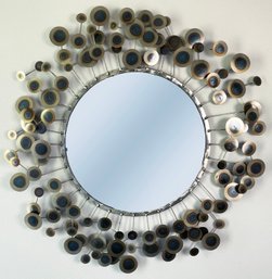 Artistic Metal Raindrops Mirror In Style Of C. Jere