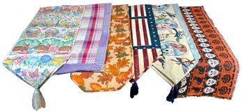 Assorted Seasonal Table Runners Including Halloween, Easter, 4th Of July, Autumn, & Spring