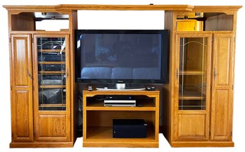 Large Wooden Entertainment Center, Contents Not Included