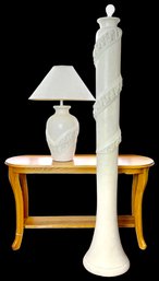 Vintage Roman Column Floor Lamp & Matching Table Lamp, Table Not Included