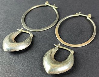 2 Pairs Of Silver (Sterling?) Earrings