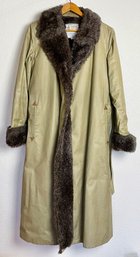Vintage London Fog Fur-lined Waterproof Trench Coat
