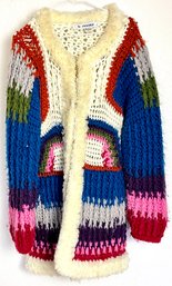Le Sweater Vintage Rainbow Shag Sweater