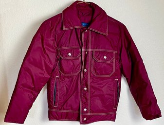 Vintage Down Country USA Maroon Puffer Jacket