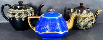 3 Vintage Teapots Including Hall (6 Cups)