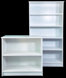 2 Solid Wood Bookshelves - Painted White