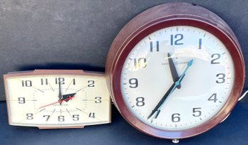 2 Vintage GE Wall Clocks